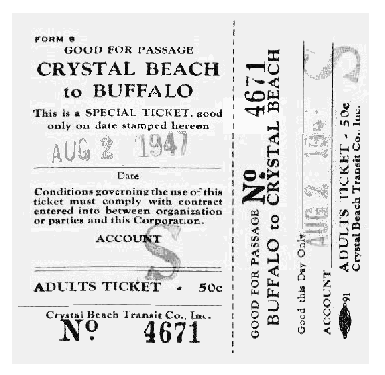 (Image: Crystal-Beach-to-Buffalo Ferry Ticket)