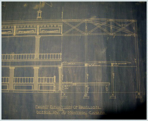 (Image: Side-View Blueprint of the `Scenic Railway' Station and
  Adjacent Track Supports)