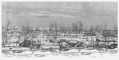 (Image: Looking East Over the Destruction)