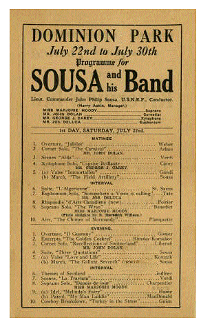 (Image Left: Sousa Handbill)
