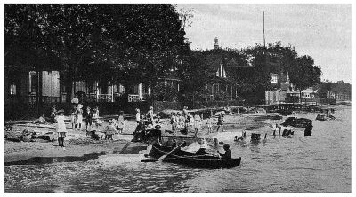 (Image: Beach and Clubhouse in 1911)