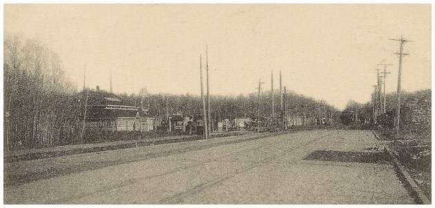 (Image: Street Railway Tracks Lie in front of the Park's
  Entrance)