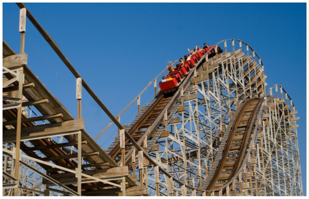 (Image: The Train Coming Down a Drop as Seen from a
  Low Angle)